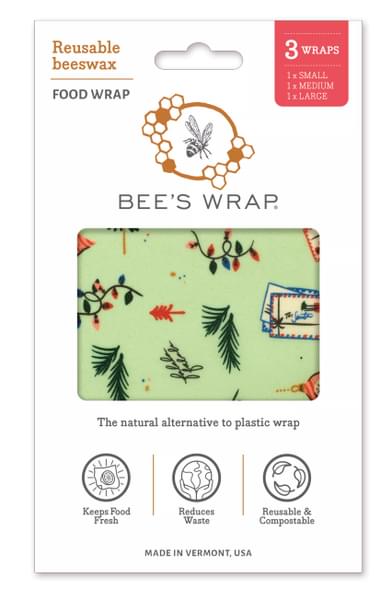 Bee's Wrap 3-pack Assorted Holiday Buzz (Christmas)