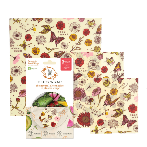 Bee's Wrap 3-pack Assorted Meadow Magic - VEGAN