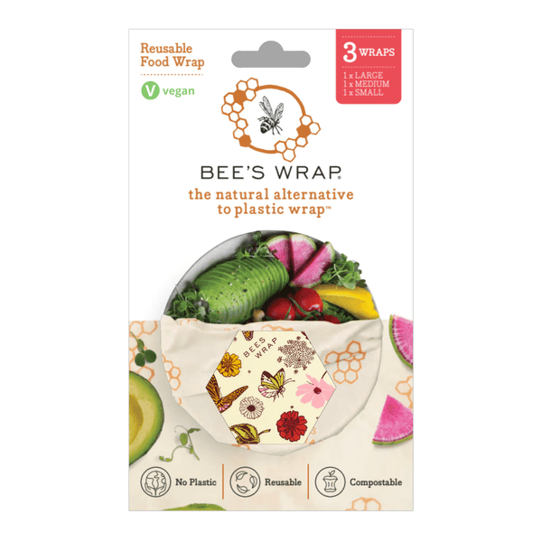 Bee's Wrap 3-pack Assorted Meadow Magic - VEGAN