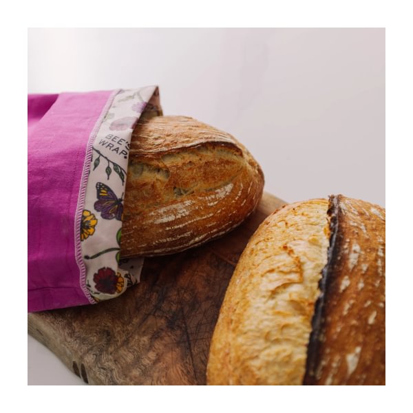 Bee's wrap Artisan Bread Bag - Magenta/Meadow Magic Lined