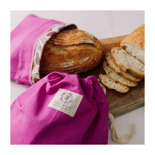 Bee's wrap Artisan Bread Bag - Magenta/Meadow Magic Lined